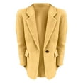 thumbnail image 6 of Chuancc Blazers for Women Casual 2024 Coat Women's Coat Women's Casual Trench Coat Fall Outfits for Women 2024 Blazers for Women Yellow 4Xl, 6 of 7