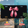 thumbnail image 5 of 1 Pcs 2D Flat License Plate Covers & Frames, Pink Bow For Decorative Front, Waterproof For Decoration Aluminum License Plate Covers & Frames Cover For Men Women, 12" X 6", 5 of 7