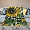 thumbnail image 2 of Shiartex  Sunflower Blanket Gifts for Adult Women &amp; Girls Bed for Living Room Bedding Couch Soft Warm Lightweight Cozy Throw Black and White Stripes Flower Blankets Farmhouse Christmas Decor White, 2 of 6
