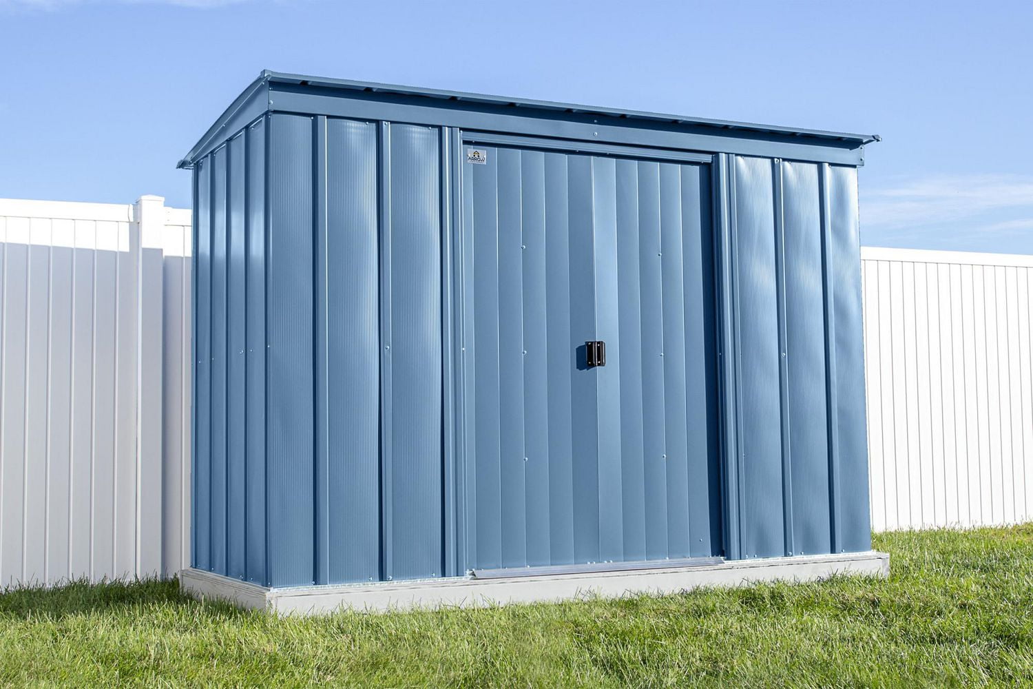 Arrow Classic Steel Storage Shed, 10x4, Blue Grey