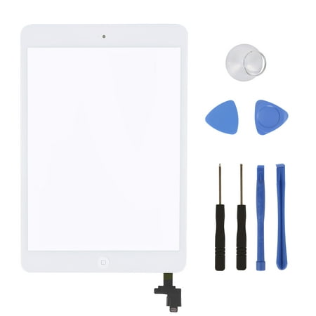 HDE Touch Screen Digitizer for iPad Mini 1 and 2 - Front Glass Replacement with Home Button & Tool Repair Kit (Models: A1432, A1454, A1455, A1489, A1490, A1491) -