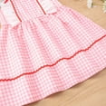 thumbnail image 6 of Leey-World Girls Red Gingham Dress with Lace Ruffle Summer Toddler Sundress(Pink,9-10 Years), 6 of 9