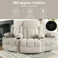 thumbnail image 4 of HSUNNS 360° Swivel Recliner Chair with Massage & Heat, 135° Recline, Living Room Recliner with USB Port, Cup Holder and Storage, 350LB Ergo Lounge Chair Beige, 4 of 10