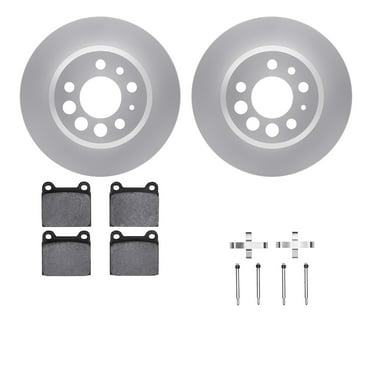 Dynamic Friction Company Rear Geospec Brake Rotors with 5000 Euro Ceramic Brake Pads includes Hardware 4612-27003