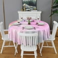 thumbnail image 2 of Pink Rainbow Romantic Round Table Cloth,Wrinkle Free Table Cover with Polyester,Waterproof Reusable Tablecloths for Kitchen Picnic Party (Round,60x60inch), 2 of 6