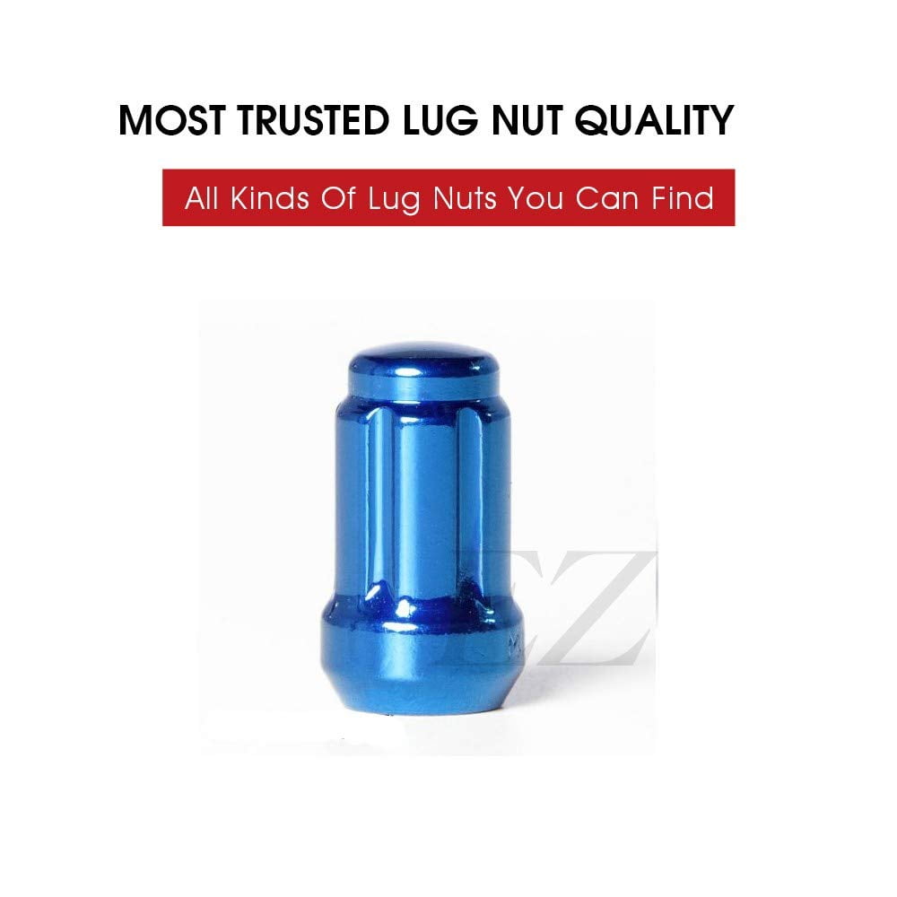 20 Blue Spline Drive Small Diameter Acorn 12x1.5 Lug Nut Kit with Key