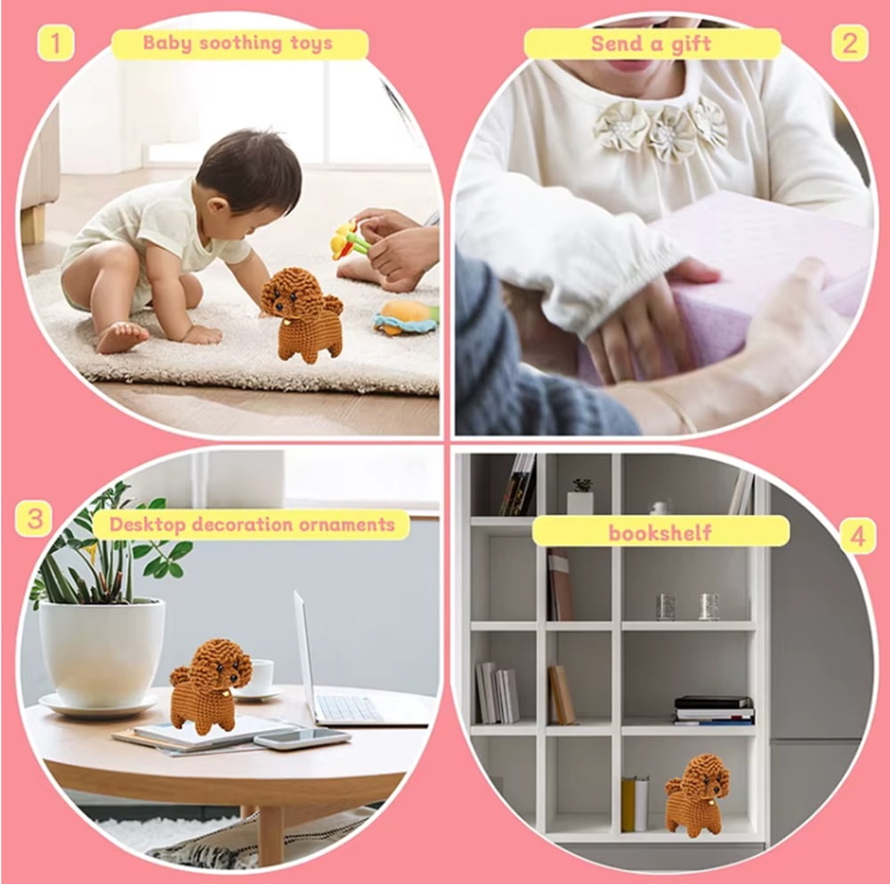 TIKA Teddy Dog Crochet Kit for Beginners, Amigurumi Starter Set with Video Tutorial