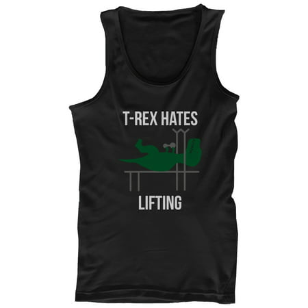 T-Rex Hates Lifting Mens Funny Work Out Tank Top Cute Sleeveless Gym Clothes