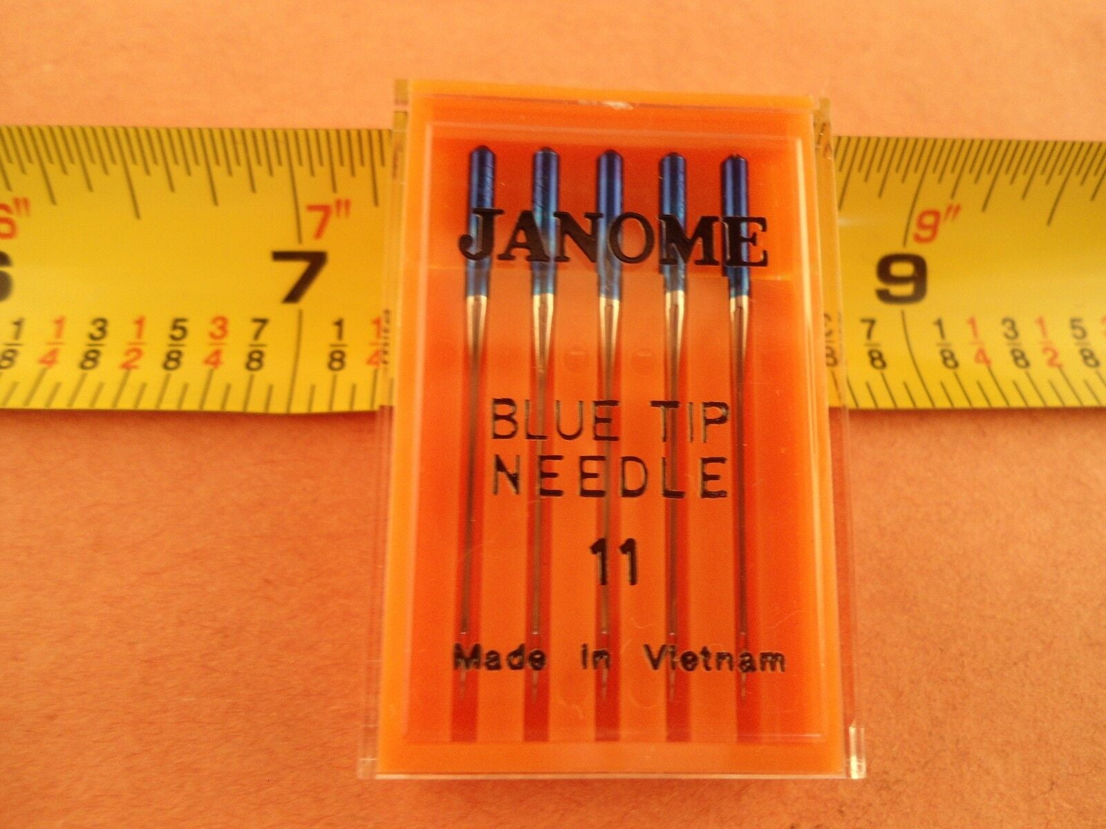 Janome Sewing Machine Blue Tip Embroidery Needle 5 Count Pack Brand New Size 11
