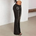 thumbnail image 5 of jowamay Flare Jeans for Women Low Rise Frayed Hems Denim Pants Retro Flare Jeans Fashion Streetwear for Travel, 5 of 9