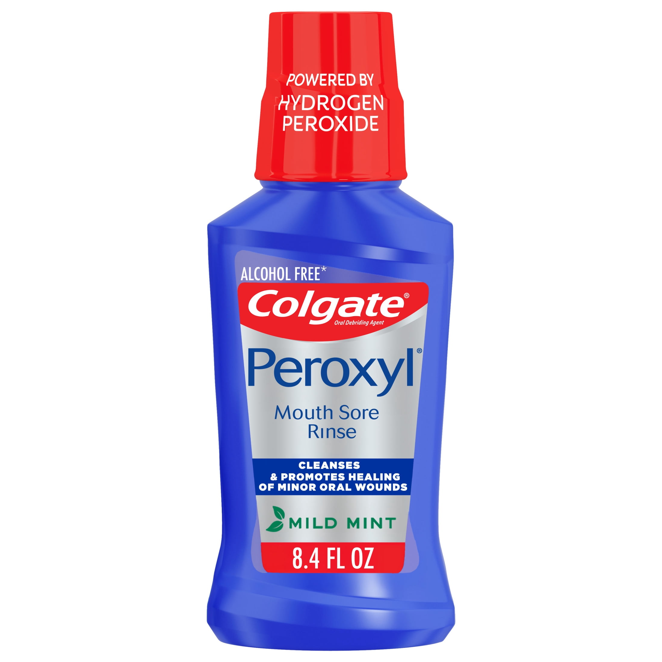 (6 pack) Colgate Peroxyl Alcohol Free Mouthwash and Mouth Sore Rinse, Mild Mint, 8.4 fl oz