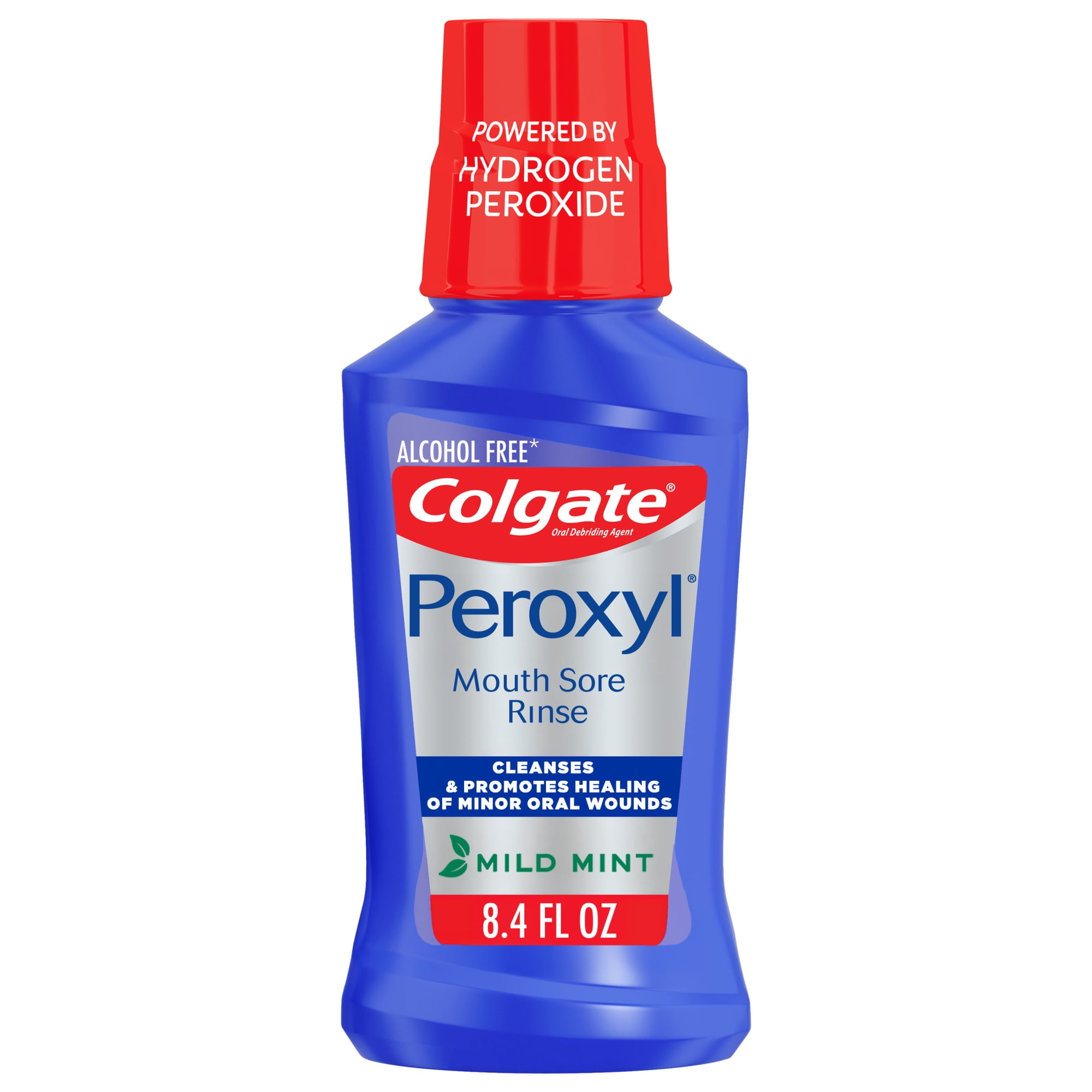Colgate Peroxyl Alcohol Free Mouthwash and Mouth Sore Rinse, Mild Mint, 8.4 fl oz