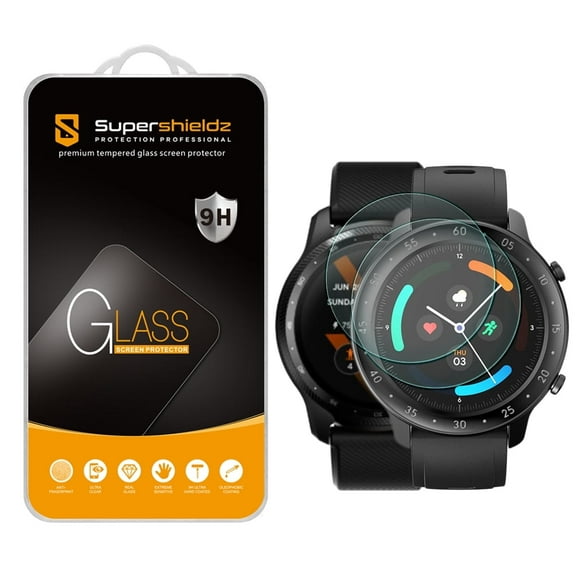 [2-Pack] Supershieldz for TicWatch Pro 3 / TicWatch Pro 3 Ultra GPS Smartwatch Tempered Glass Screen Protector, Anti-Scratch, Anti-Fingerprint, Bubble Free