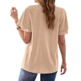 thumbnail image 5 of UVN V Neck Shirts for women Summer Lace Butterfly Sleeve Blouses Ladies Casual Flowy Crochet Tops, 5 of 9