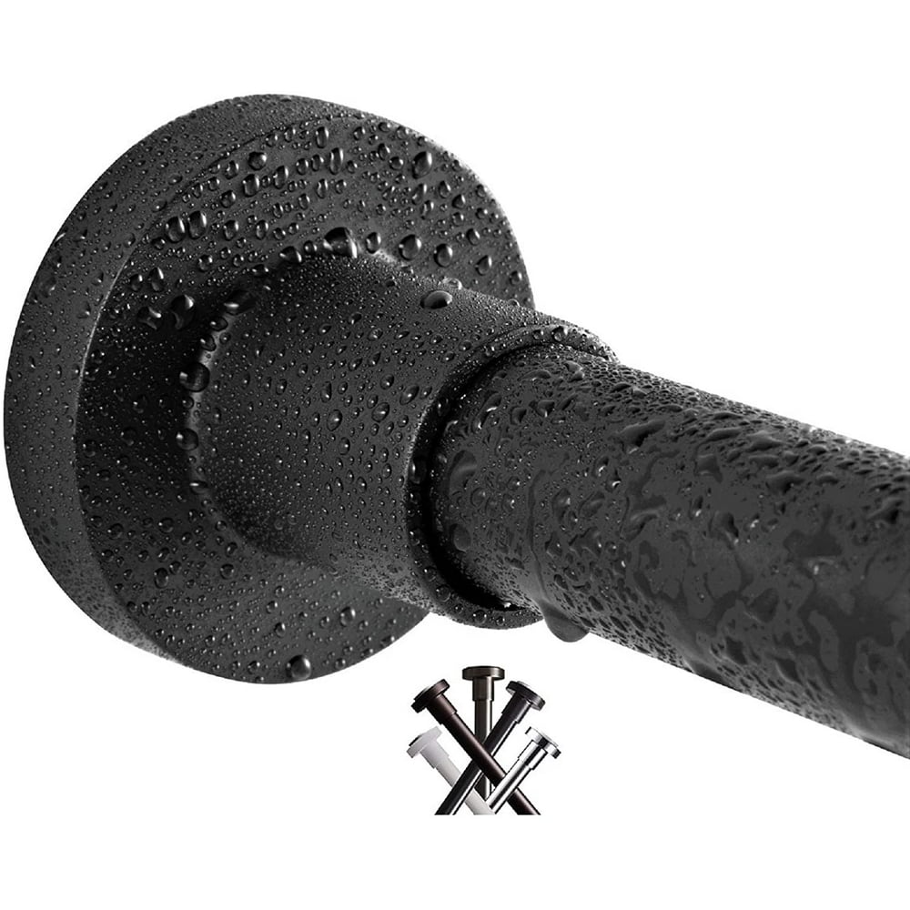 BRIOFOX Shower Curtain Rod 4373 Inches Matte Black, Never Rust and Non