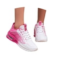 thumbnail image 2 of KANG Fashion Women's Two-Tone Lace-Up Sneakers, Breathable Mesh Running Shoes, Lightweight and Comfortable Casual Walking Trainers for Outdoor Sports Hot Pink 42, 2 of 7
