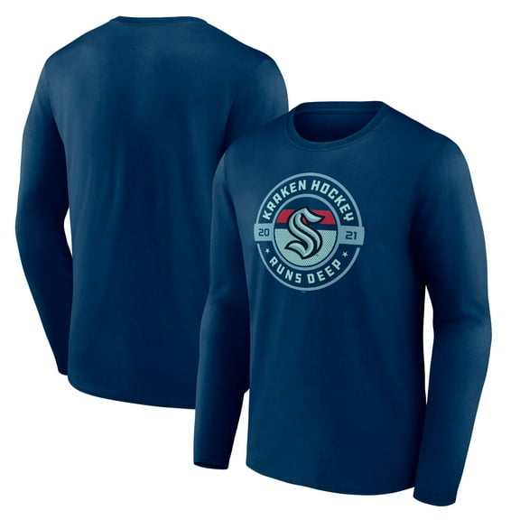 Men's Deep Sea Blue Seattle Kraken Native Long Sleeve T-Shirt