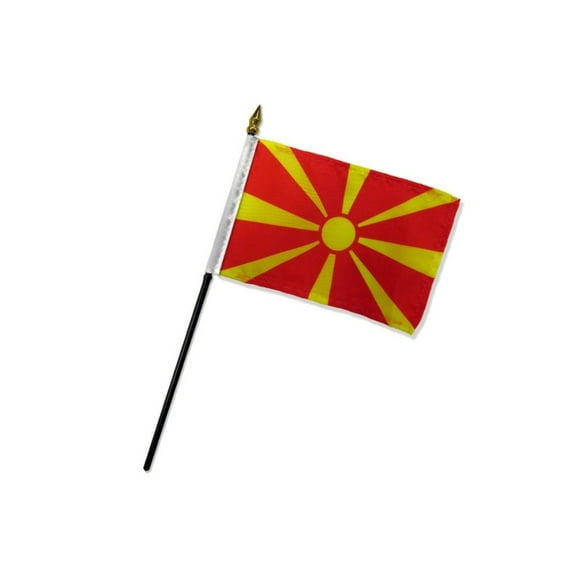 North Macedonia 4x6in Stick Flag