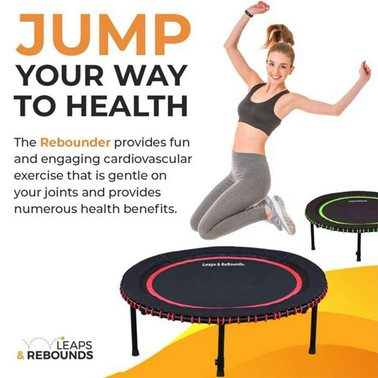 Leaps & Rebounds 40 Adjustable Stability Bar Attachment With 40 Mini  Fitness Trampoline And Home Gym Rebounder For Cardio Exercises, Red : Target