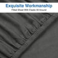 thumbnail image 4 of Flannel Fitted Bottom Sheet 100 Percent Cotton Double Brushed Flannel -170 GSM Heavyweight, Deep Pockets & All Around Elastic Graphite Grey - Queen, 4 of 5