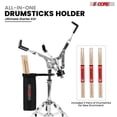 thumbnail image 6 of 5 Core Drum Practice Pad Set 12" Adjustable Snare Drumming Stand Double Sided Silent Drummer Kit - DPAD COMBO BLK, 6 of 7