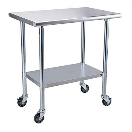 ROCKPOINT Stainless Steel Table for Prep & Work with Caster 36x24 ...