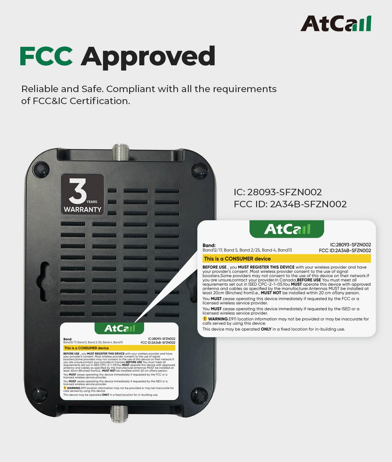 Cell Phone Booster for RV Truck, Omni-Directional Antenna, 5G Compatible, Band 12/17/13/5/2/25/4/66, Cell Phone Signal Booster Support All U.S. Carriers - AT&T T-Mobile Verizon, FCC Approved