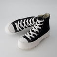 thumbnail image 3 of Cushionaire Vespa Women's Chunky Canvas High Top Sneakers with Memory Foam and Side Zipper, Platform Lug Sole Fashion Shoes for Women, 3 of 9
