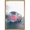 thumbnail image 3 of PixonSign Framed Canvas Print Wall Art Pastel Minivan at The Beach Places Ocean Photography Modern Art Nautical Scenic Dramatic Multicolor Ultra for Living Room, Bedroom, Office - 24"x36" Natural, 3 of 5