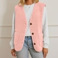 thumbnail image 4 of Aloohaidyvio Jackets Womens Fleece Vests Button Warm Sleeveless Fall Fuzzy Jackets Winter Soft Outerwear with Pockets, 4 of 6