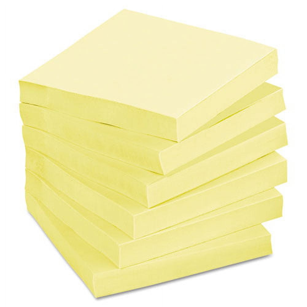 Recycled Note Pads, 3 X 3, Canary Yellow, 100-Sheet, 12/pack | Bundle of 5 Packs