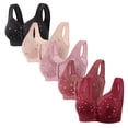 thumbnail image 2 of Avtoify 5PC Women's Plus Size Wireless Push-Up Comfortable Breathable Innerwear Daily Bra, 2 of 4