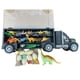 thumbnail image 3 of Inteprter 39 Uds dinosaurio camión juguete transportador de coche conjunto incluye figuras de dinosaurio huevo Mini coche de carreras señales de Almacenamiento y organización del hogar Inteprter HA038603-00, 3 of 6