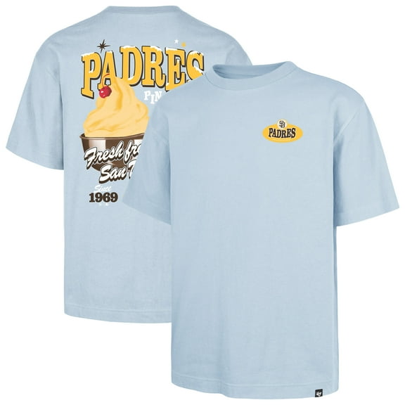 Men's '47 Light Blue San Diego Padres Ice Cream Parlor Foundation T-Shirt