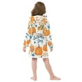 thumbnail image 7 of FORMRS Niños Bathrobe Unisex Hooded Robe Soft Plush Pajamas Sleepwear, Size 10-12T, Pumpkins Pattern, 7 of 7