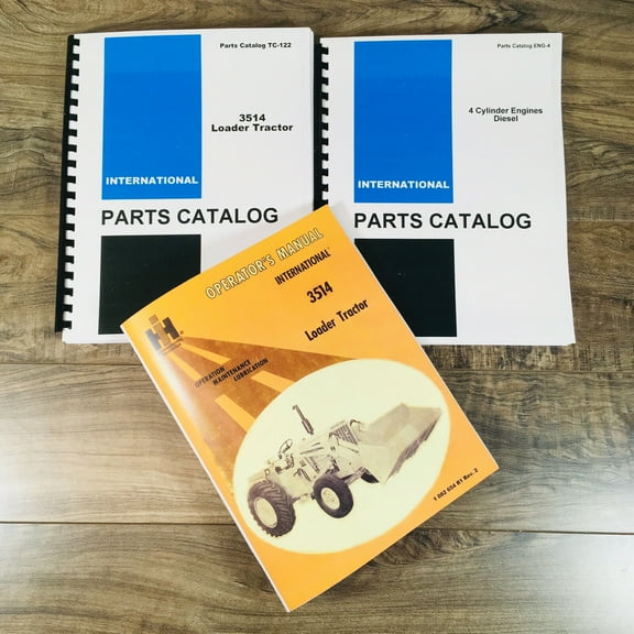 INTERNATIONAL 3514 DIESEL LOADER TRACTOR PARTS OPERATORS 3 MANUAL SET BOOK IH