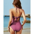 thumbnail image 3 of Beautyin Womens One Piece Swimsuits Tummy Control Ruched Bathing Suits Strappy Monokini Halter Swimming Suit, 3 of 7