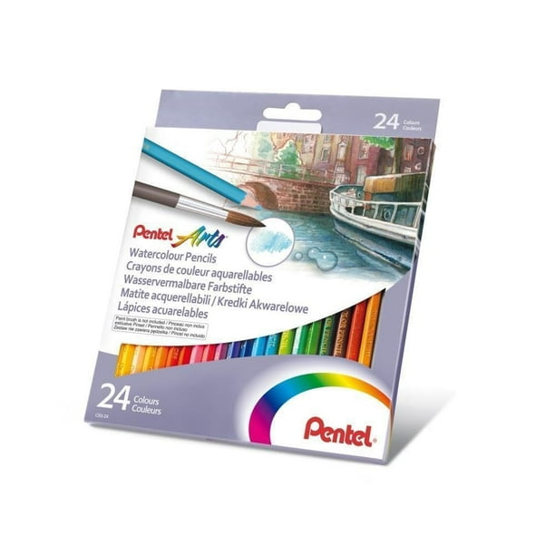 Set de lápices de acuarela Pentel Arts, 24 colores, paquete de 1