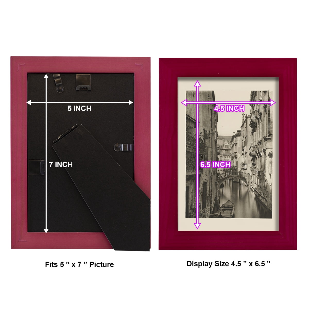 Vintage Views of Venice IV - Framed Print w/glass - Cherry Red