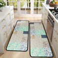 thumbnail image 4 of Kitchen Rugs Sets Of 2,Pioneer Flower Floral Print Pattern Anti Fatigue Kitchen Mat Rugs Non Slip Washable,Decorative Kitchen Floor Mats for Kitchen,Sink,Laundry,17"x47"+17"x47", 4 of 5