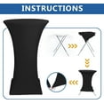 thumbnail image 5 of Cocktail Table Covers-Spandex Round High Top Table Cloths 2 Pack32x43 Inch-Black Stretch Fitted Bar Tall Tablecloth for Pub Bistro Highboy Party Event Banquet Height Folding Satnding Tables, 5 of 8