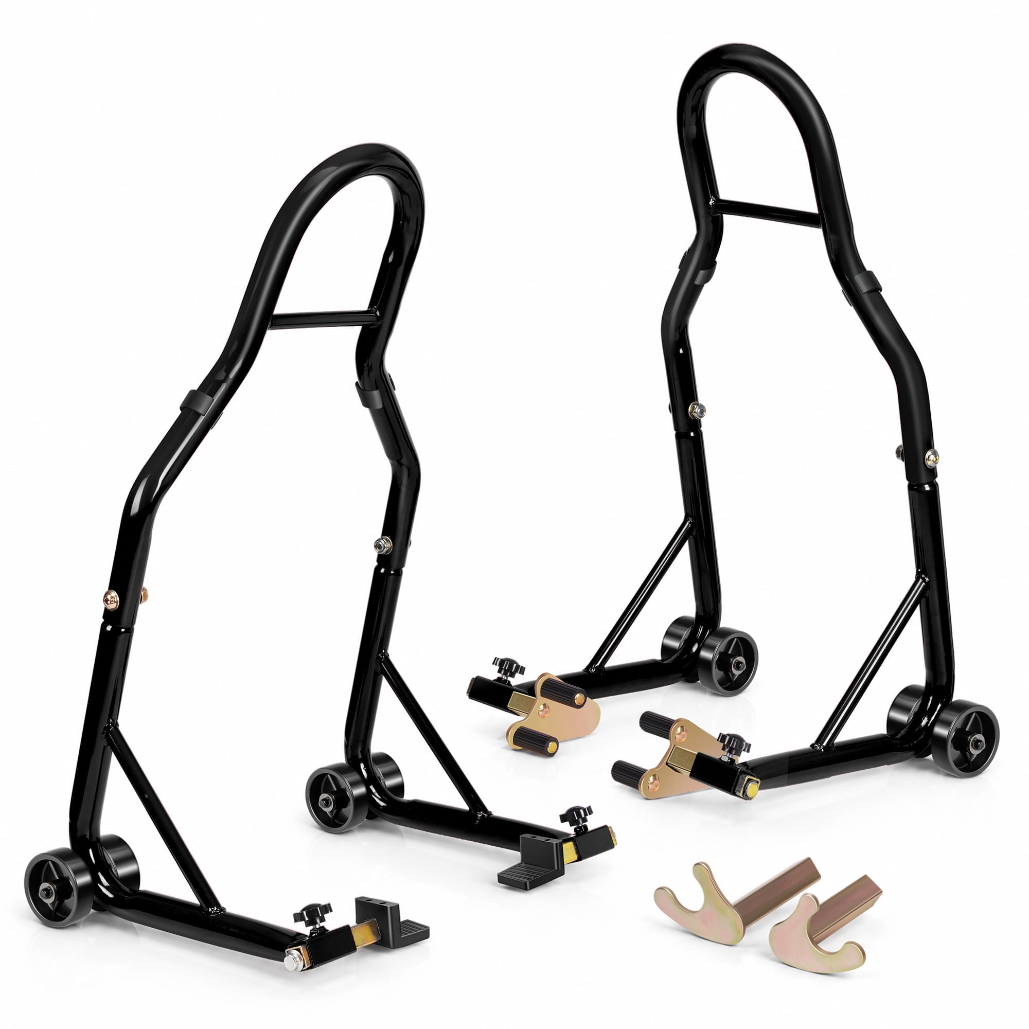 SPECSTAR Motorcycle Stand Lift,882 Lbs Capacity Heavy Duty Front Rear Combo Stand Lift with U+L Adjustable Swingarm Spool, For Most Suzuki Yamaha Honda Kawasaki Motorcycles, Black