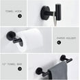 thumbnail image 6 of Marmolux Acc 3-Piece Matte Black Bathroom Towel Bar Set, Stainless Steel Wall Mount, 6 of 7