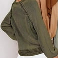thumbnail image 4 of Jersey con cuello en V, Top de punto, moda, transpirable, manga larga, suéter suelto de punto para mujer, OD verde S, 4 of 6