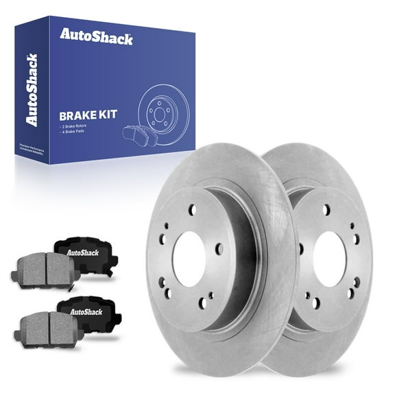 AutoShack 11.1" (282 mm) Rear Solid Brake Rotors   Ceramic Brake Pads | Replacement for 2016-2022 Honda HR-V | 6-PC Brake Kit