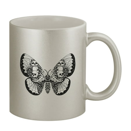 

Skull Moth #186 - Funny Humor 11oz Silver Coffee Mug Cup