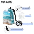 thumbnail image 3 of Yiaed Sunny Ocean Waves Print Laptop Backpack Travel Canvas Backpack Vintage Aesthetic Backpack for School Knapsack Plain Backpack Backpack for School-Medium, 3 of 5