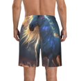 thumbnail image 3 of KLL Starry Light White Horse Men's Casual Summer Beach Shorts Hawaiian Shorts with Pockets-XX-Large, 3 of 5