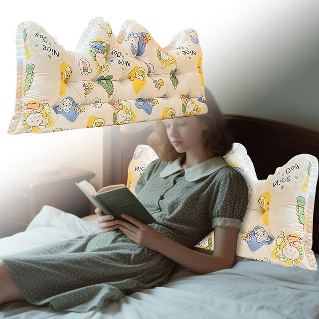 Soft Bed Cushion and Back Support Pillow for Sofa Chair Reading Relaxation Comfortable Headrest Lumbar Decorative Throw