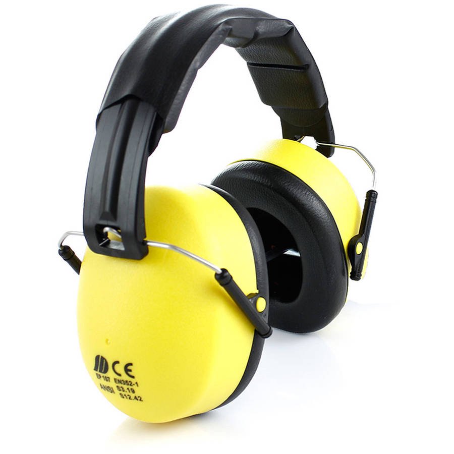 TR Industrial Foldable Ear Muff with Soft Headband, Yellow, Black